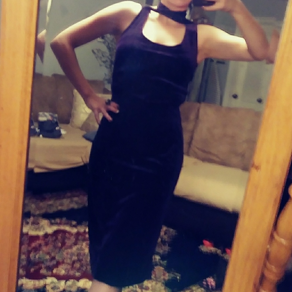 CDC dress purple velvet